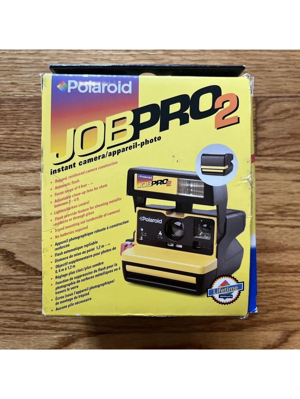 Vintage Polaroid JobPro 2 Instant Film Camera Yellow & Black 600 Film
